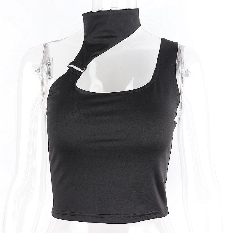 NAVEL HALTERNECK VEST OFF-THE-SHOULDER CAMISOLE TOP