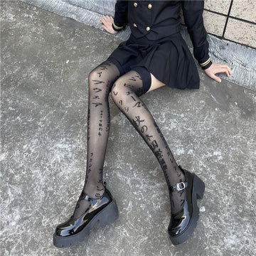 JAPANESE STOCKINGS SHOW LONG LEGS BLACK FASHION OVER-THE-KNEE SOCKS