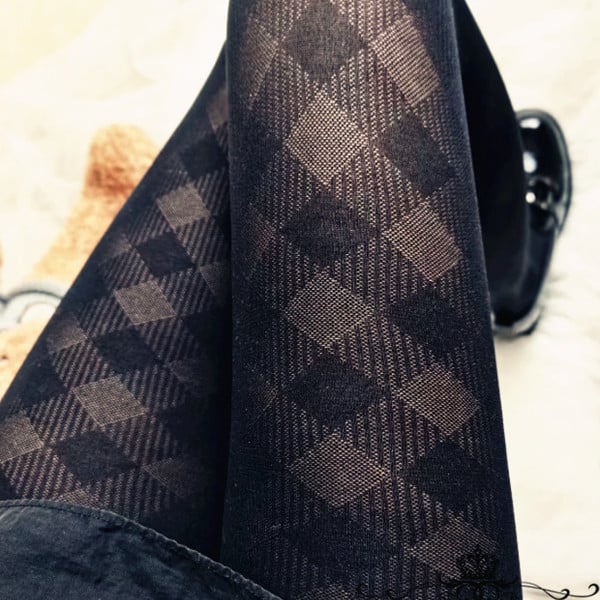FASHION BLACK SILK INS THIN LIGHT LEG ARTIFACT DIAMOND STOCKINGS PANTYHOSE