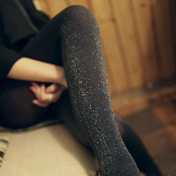 SPRING AND AUTUMN PEARLESCENT SILVER SILK BRIGHT SILK PANTYHOSE FLASHING SILK PATTERN BEAUTIFUL LEG PANTYHOSE