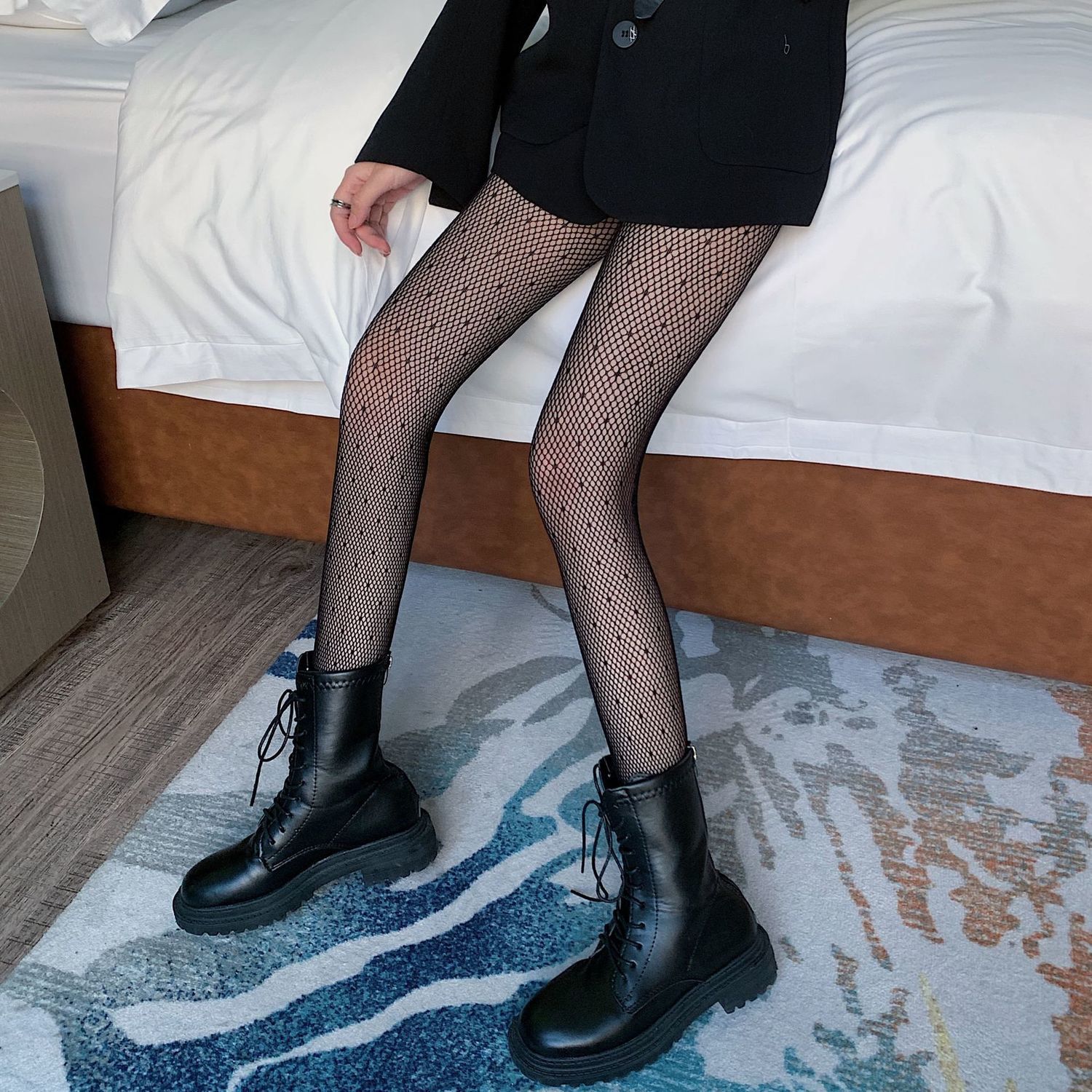 BLACK POLKA DOT FISHNET STOCKINFASHION FISHNET STOCKINGS JACQUARD STOCKINGS ONE-PIECE PANTYHOSE OFFICE STOCKINGS NIGHTCLUB STOCKINGS