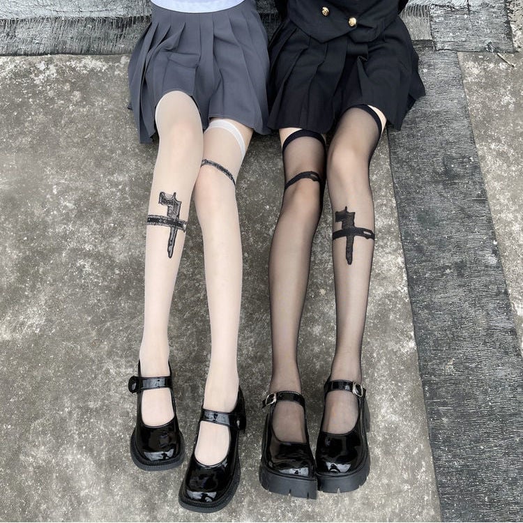 FASHION BLACK SILK STOCKINGS JK CUTE FASHION STUDENT GIRL PANTYHOSE BEST FRIEND AND SISTER SILK STOCKINGS