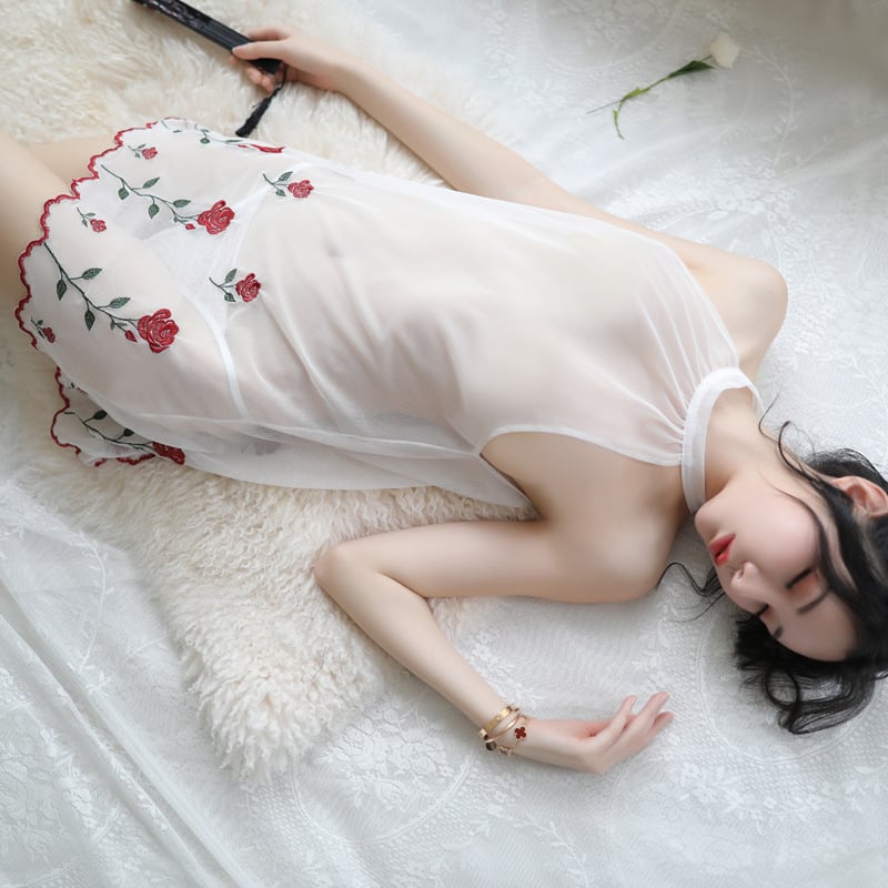 FASHION UNDERWEAR PLAYING LACE DEEP V HOLLOW FASHION MAID UNIFORM