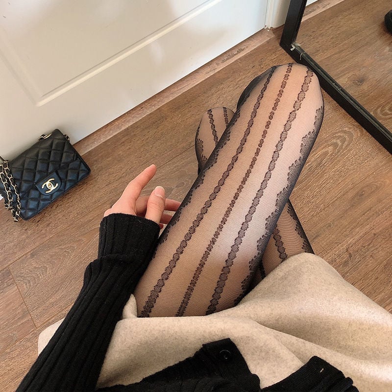 STRIPED FASHIONALL-MATCH TROUSERS BOTTOMING SOCKS JK PANTYHOSE