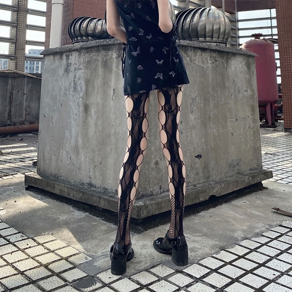 FISHNET STOCKINGS FEMALE STITCHING STOCKINGS SEX APPEAL BLACK BIG NET PANTYHOSE