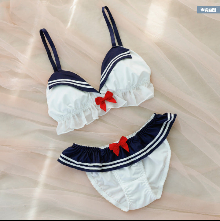 FASHION BRA TASTE SWEET NAVY STYLE FASHION HOT UNDERWEAR SUIT