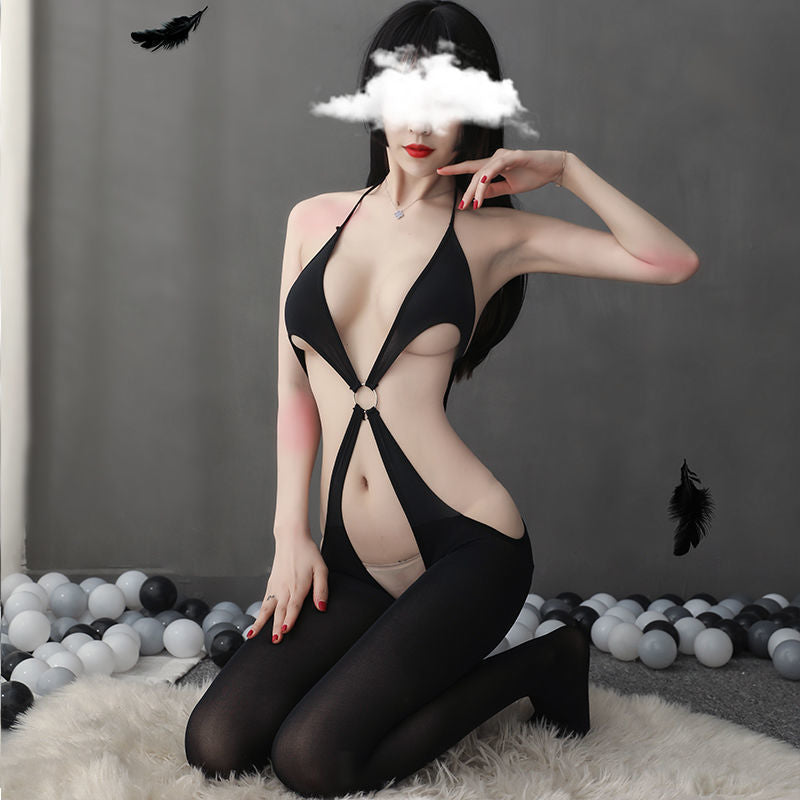 SUSPENDER STOCKINGS HOLLOWED OUT BACKLESS BLACK STOCKINGS