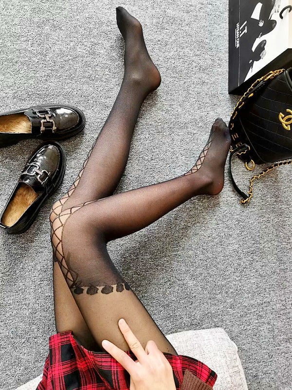 FASHION STITCHING PARTY NIGHTCLUB STUDENT GIRL PANTYHOSE