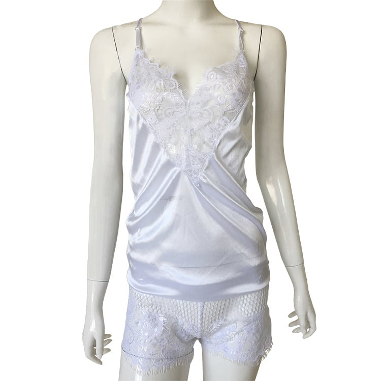 FASHION EYELASH LACE NECK JUMPSUIT