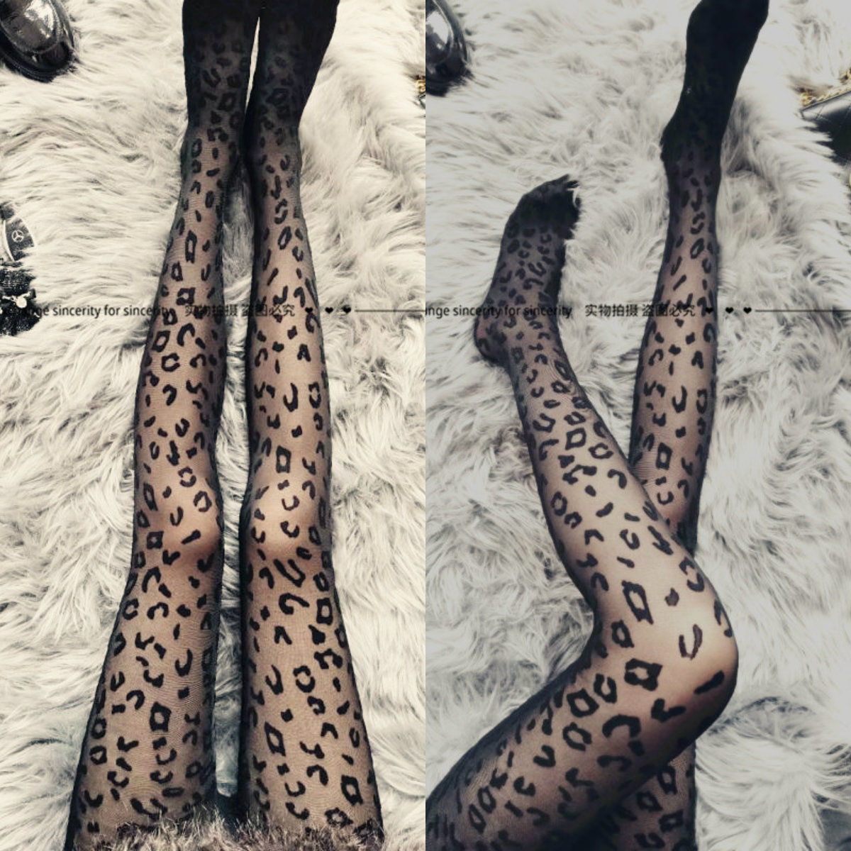WILD LITTLE MILK LEOPARD FASHION TRANSPARENT ANTI-HOOK SILK PANTYHOSE WAS THIN AND ULTRA-THIN LEGGINGS