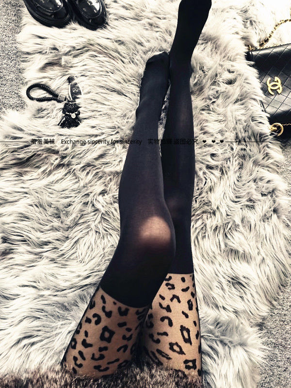 WILD LITTLE MILK LEOPARD FASHION TRANSPARENT ANTI-HOOK SILK PANTYHOSE WAS THIN AND ULTRA-THIN LEGGINGS