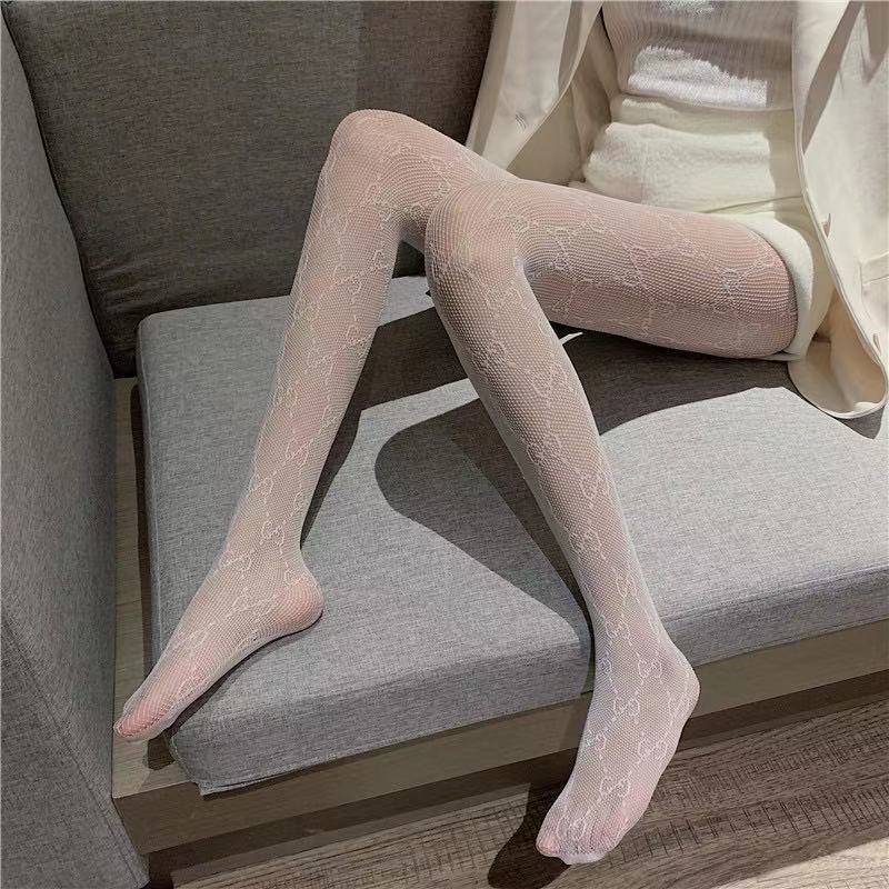 LACK LACE LETTER BOTTOM SOCKS DOUBLE G FASHION PANTYHOSE WITH SUIT OFFICE WORK STOCKINGS