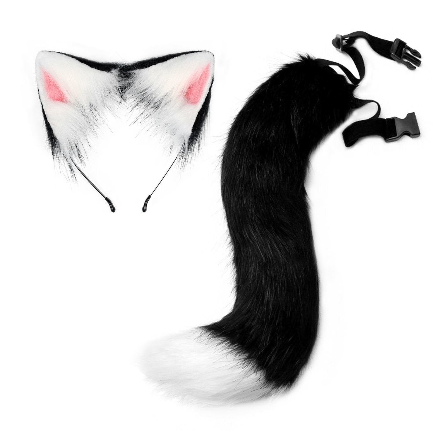 HALLOWEEN PARTY CUTE SOFT CUTE FOX TAIL PLUSH ADJUSTABLE BEAST EARS HEADBAND COS PROPS