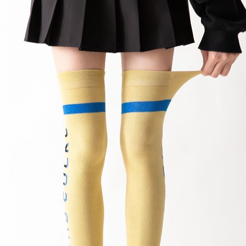 COLOR LETTERS OVER THE KNEE SOCKS TREND INS YOGA SHAPING HIGH SOCKS COLLEGE WIND WILD SOCKS