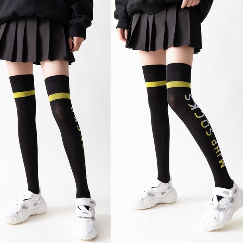 COLOR LETTERS OVER THE KNEE SOCKS TREND INS YOGA SHAPING HIGH SOCKS COLLEGE WIND WILD SOCKS