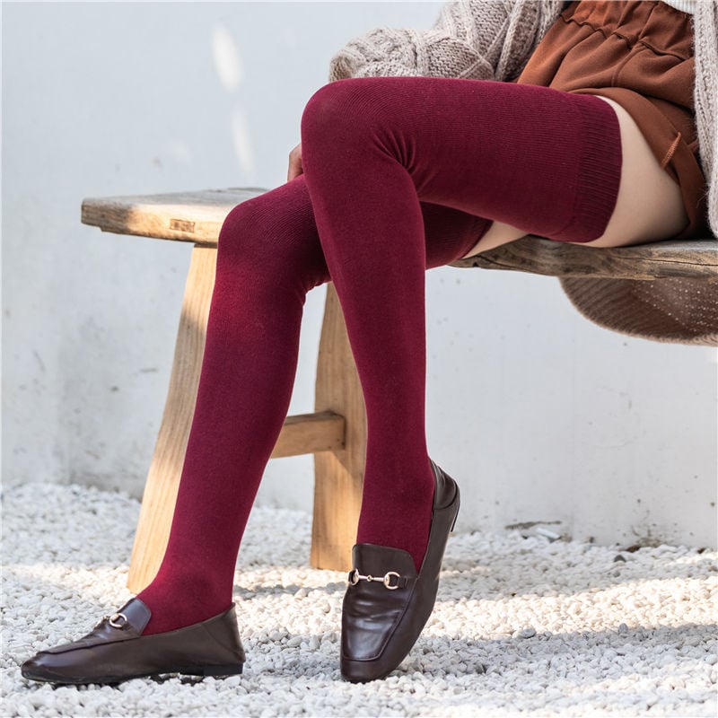 ALL COTTON THICKENED WARM KNEE SILICONE ANTISKID STOCKINGS HIGH STOCKINGS
