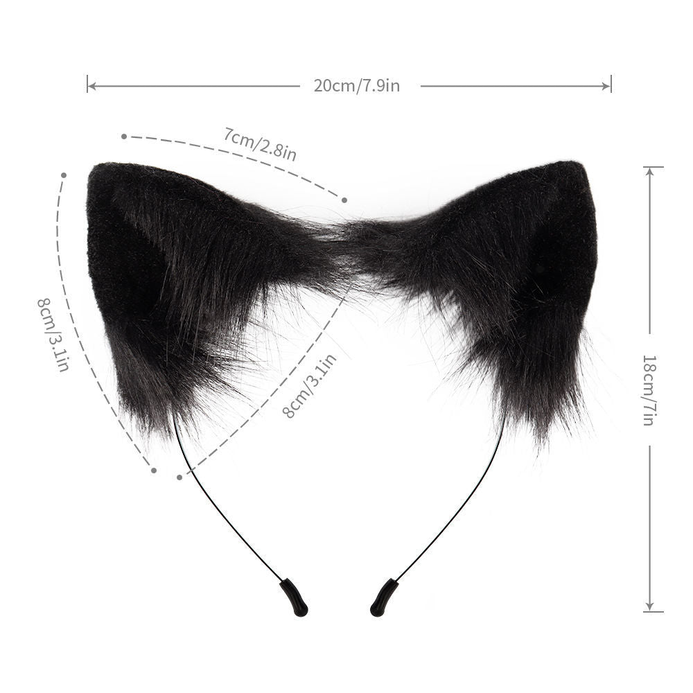 HALLOWEEN PARTY CUTE SOFT CUTE FOX TAIL PLUSH ADJUSTABLE BEAST EARS HEADBAND COS PROPS