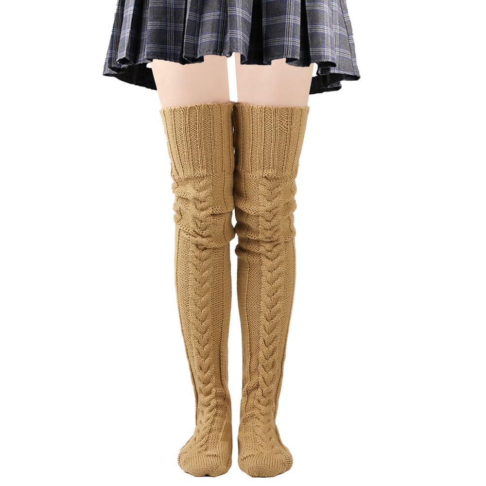 EXTRA-THICK WOOL IN  PILED KNEE-HIGH STOCKINGS