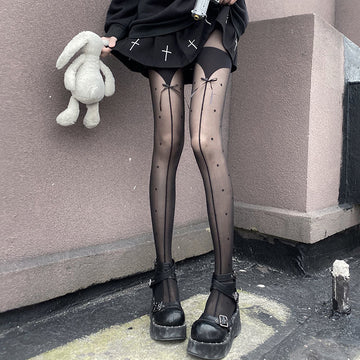 LORI JK FAKE STITCHED BLACK SILK STOCKINGS SHOW THIN BOTTOMED PANTYHOSE NIGHTCLUB SILK STOCKINGS