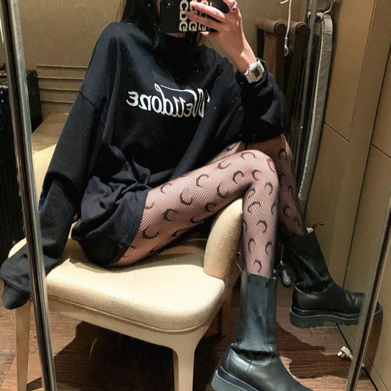 MOON FISHNET STOCKINGS SPRING, AUTUMN AND SUMMER THIN PANTYHOSE