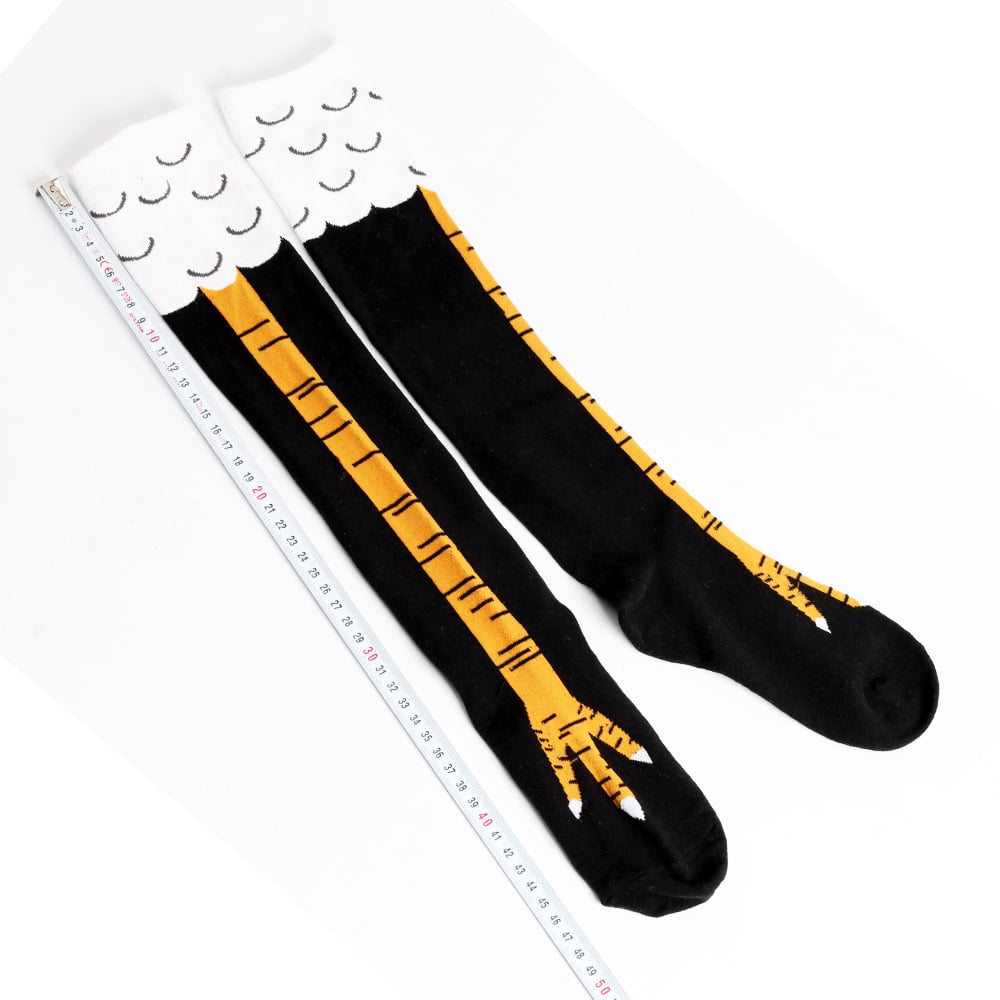 CHICKEN FEET SOCKS DAY CREATIVE OVER-KNEE SOCKS OSTRICH PATTERN GYM FUNNY MALE CALF THIN STOCKINGS