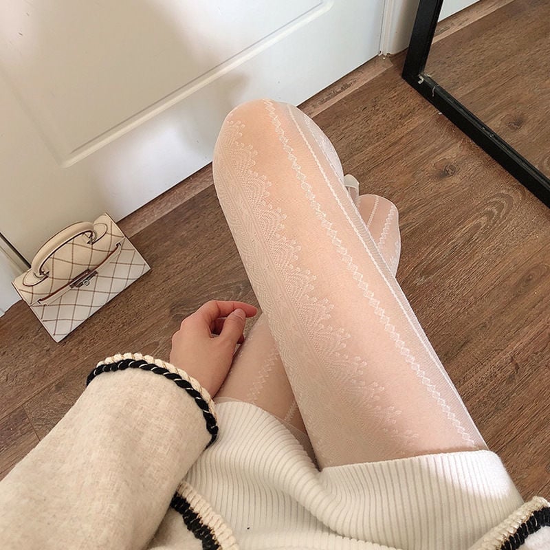 STRIPED FASHIONALL-MATCH TROUSERS BOTTOMING SOCKS JK PANTYHOSE