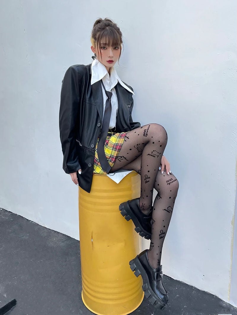 STOCKINGS PANTYHOSE WOMEN'S THIN BLACK PRINT SERIES INSPIRED BOTTOMING SOCKS