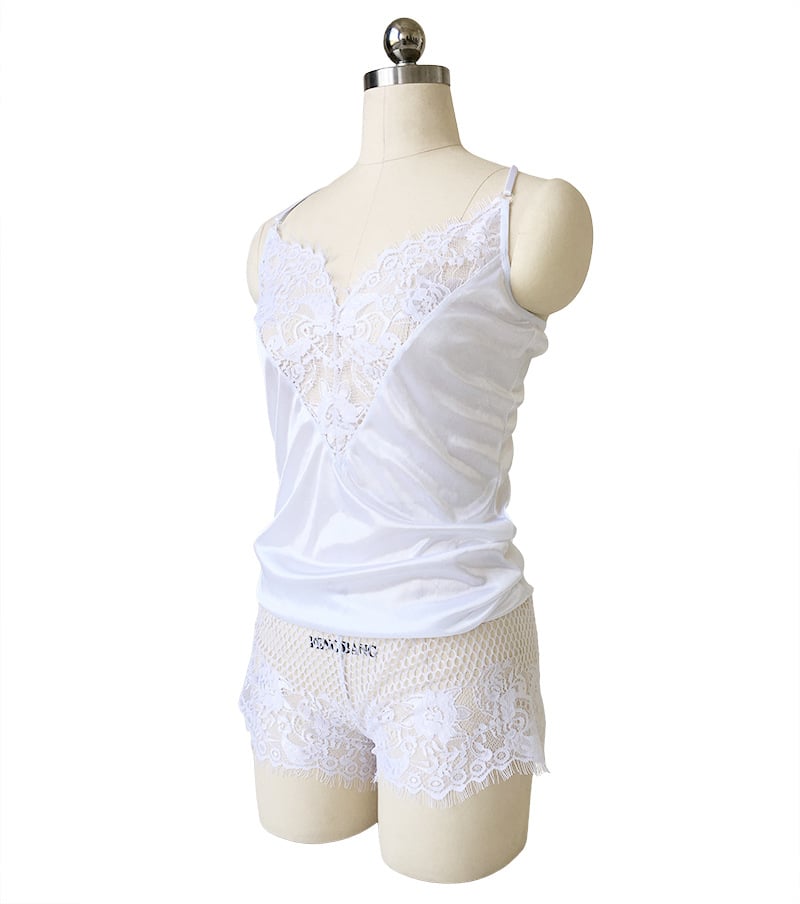 FASHION EYELASH LACE NECK JUMPSUIT