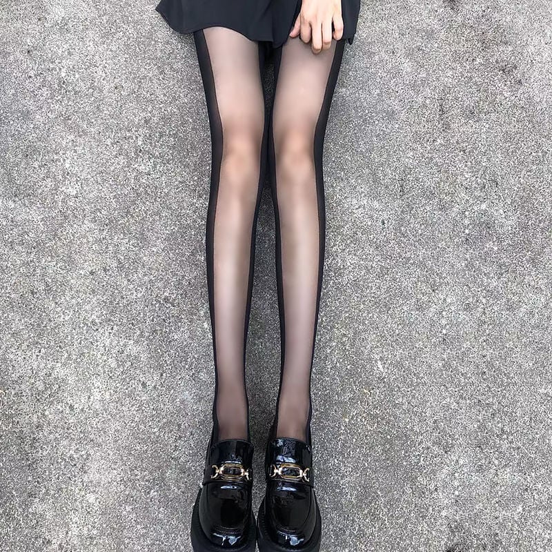 LADIES SHADOW FASHION BLACK SILK WEAR ANTI-SNAG ULTRA-THIN PANTYHOSE STOCKINGS