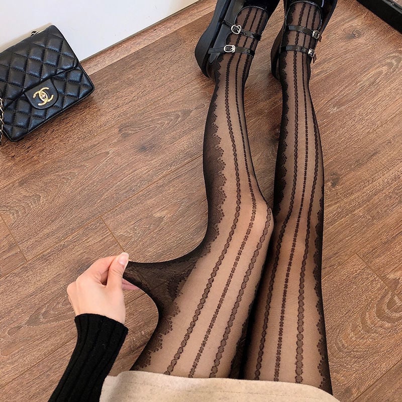 STRIPED FASHIONALL-MATCH TROUSERS BOTTOMING SOCKS JK PANTYHOSE