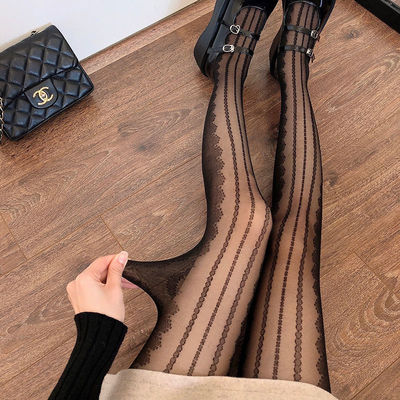STRIPED FASHIONALL-MATCH TROUSERS BOTTOMING SOCKS JK PANTYHOSE