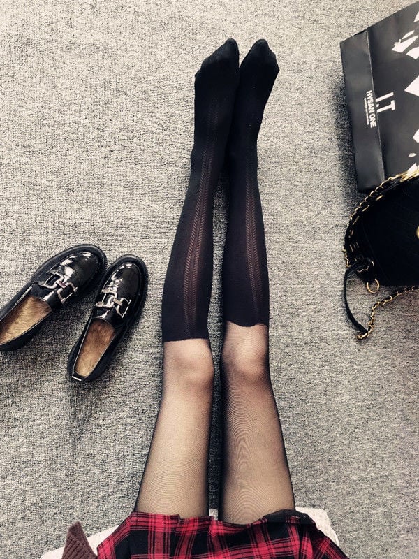 FASHION STITCHING PARTY NIGHTCLUB STUDENT GIRL PANTYHOSE