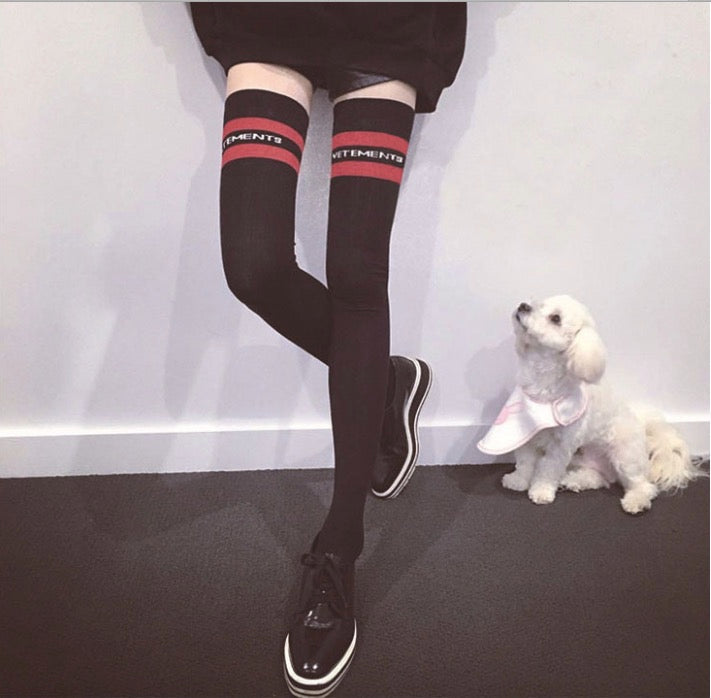 LETTERS OVER THE KNEE KNITTING SOCKS