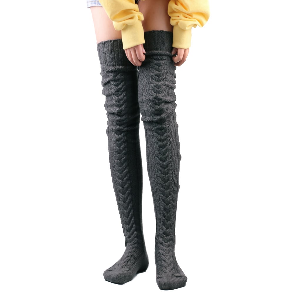 EXTRA-THICK WOOL IN  PILED KNEE-HIGH STOCKINGS