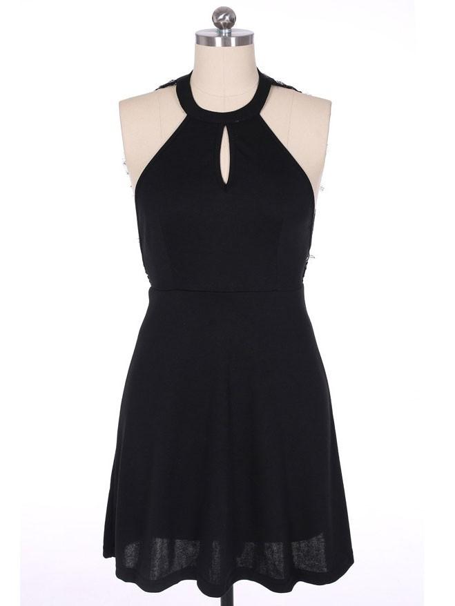 Lace Short Sleevees Short Dress